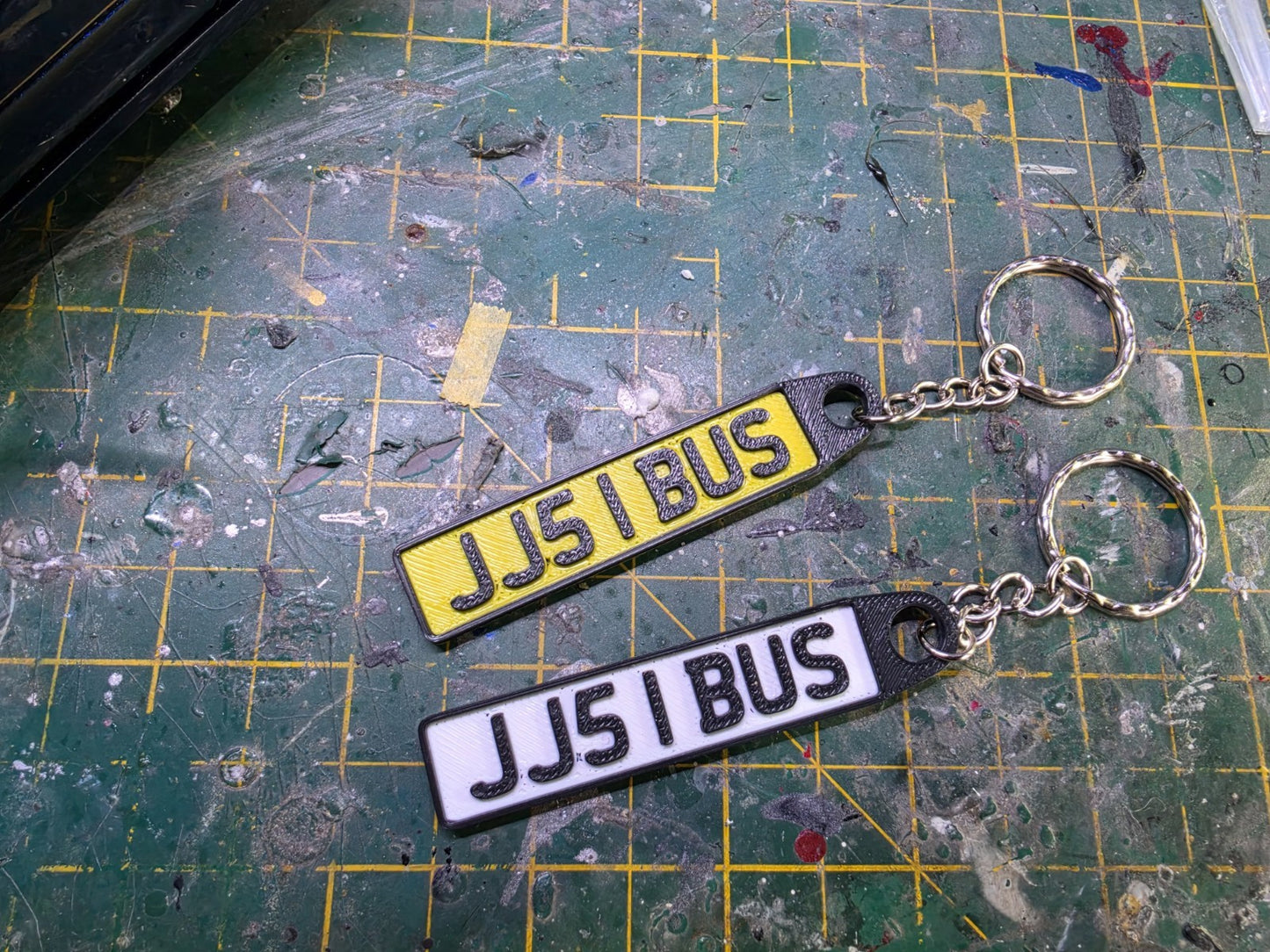 3D PRINTED Number Plates KEYRING Key Tag Key Chain CUSTOMISE Any Text