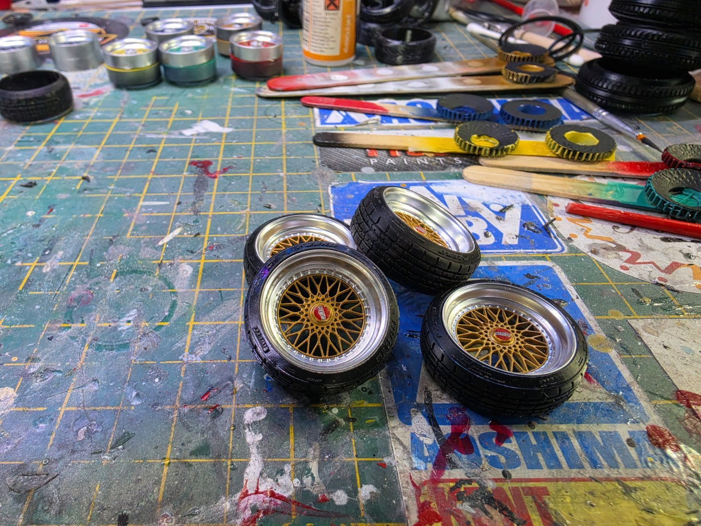 1/18 BBS RS Pre-painted Gold with Tyres RESIN DIECAST MODEL ***SALE ITEM***