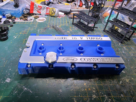 3D PRINTED FORD COSWORTH VALVE COVER BLUE