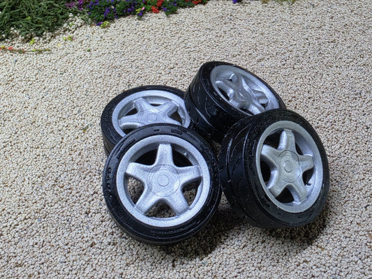 1/18 Scale Alessio Speedline 3d Printed Wheels & RUBBER Tyres