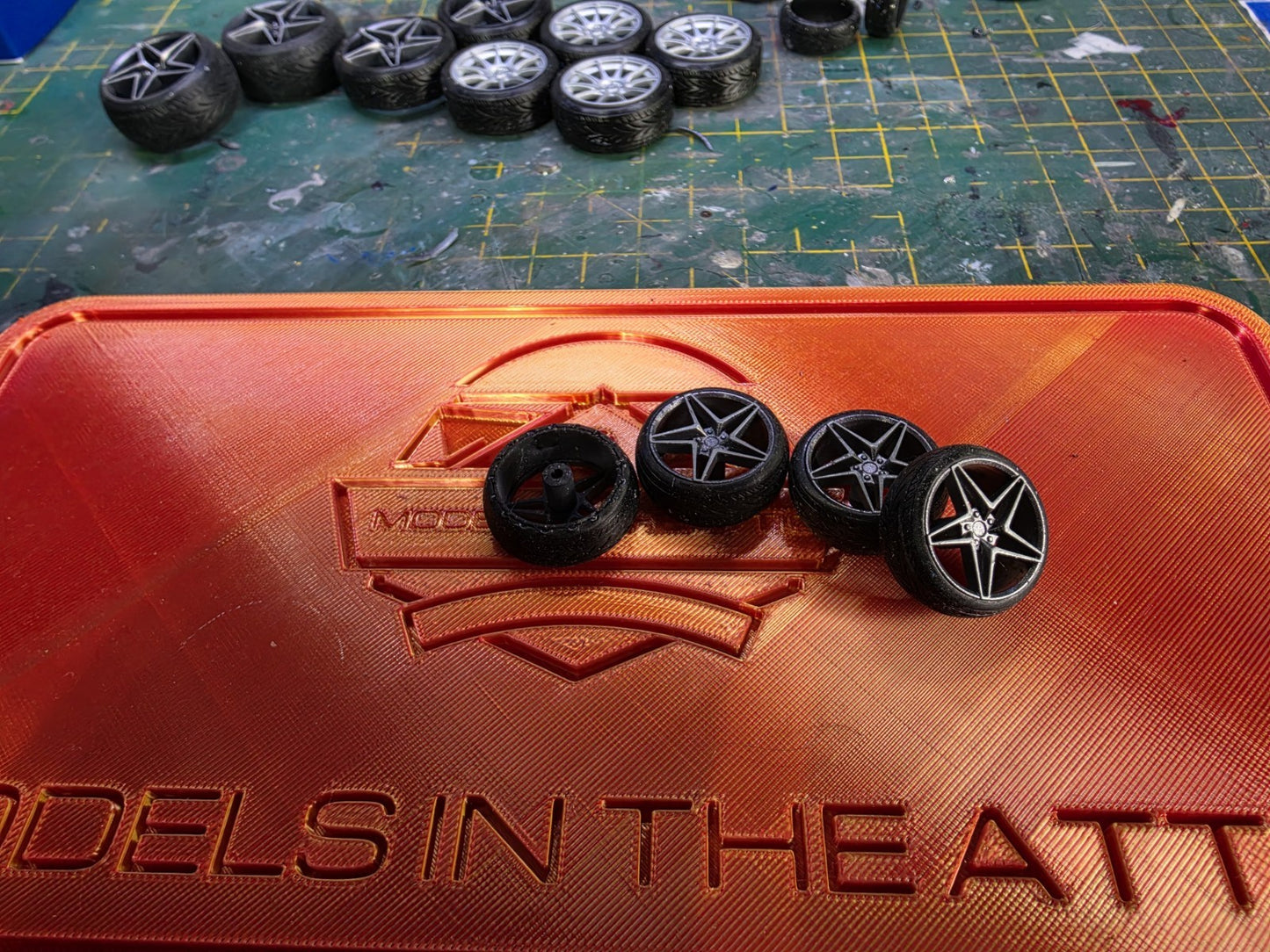 1/24 Scale Veemann VFS-46 Pre-painted 3d Print wheels RUBBER TYRE