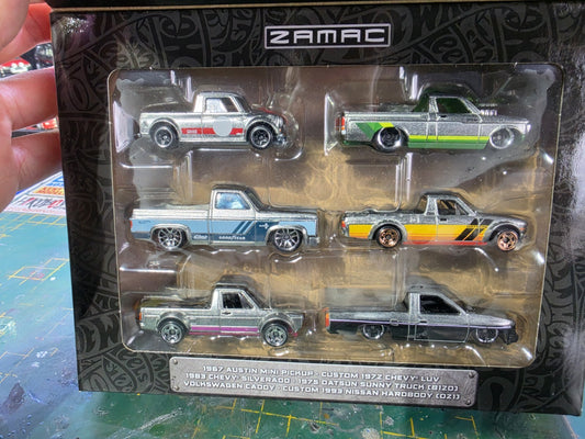 Hot Wheels ZAMAC 6-Pack 1:64 Diecast Metal Pickup Trucks Set HRX57