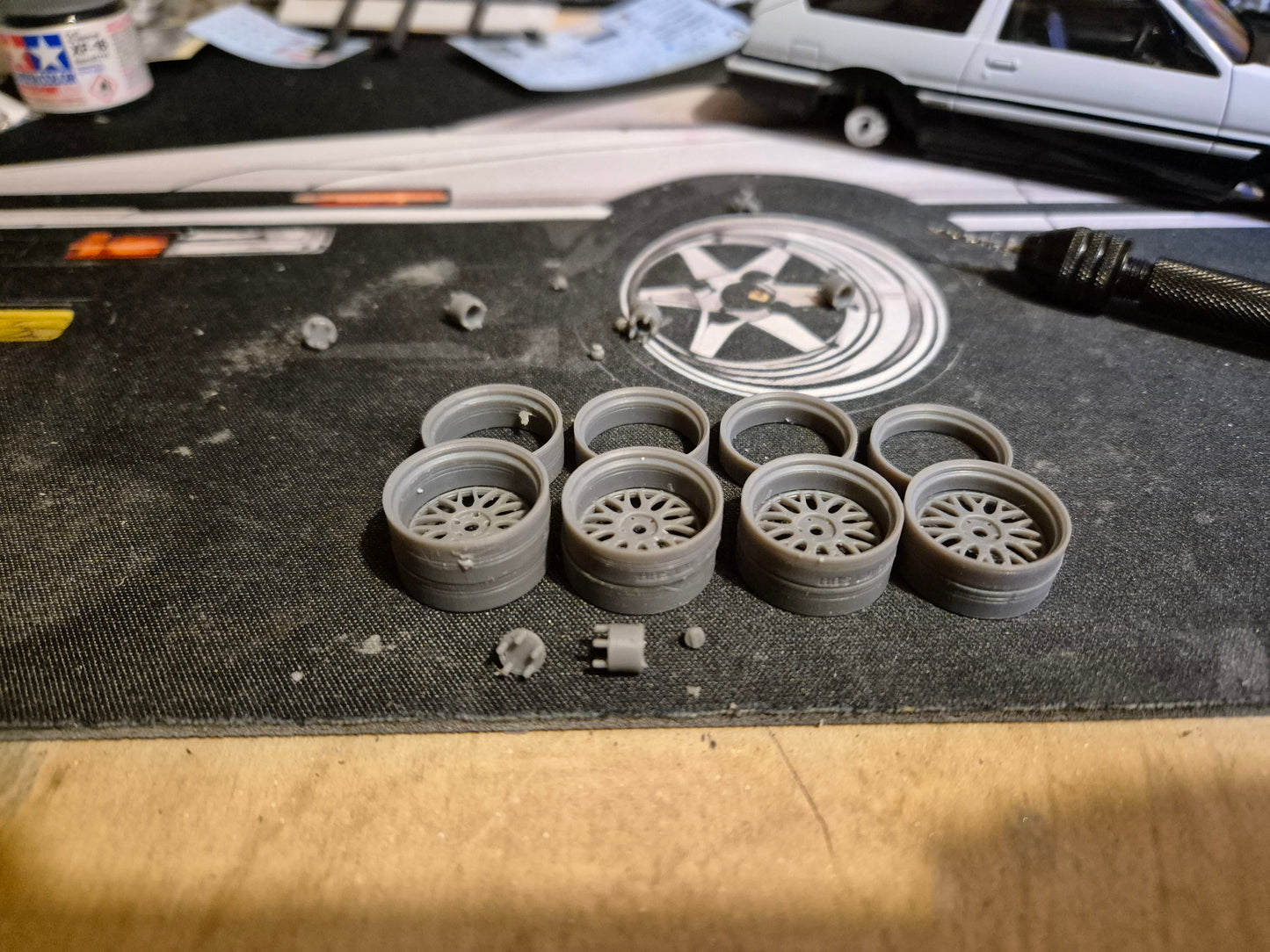 3D-gedruckte BBS LM-Felgen im Maßstab 1/24