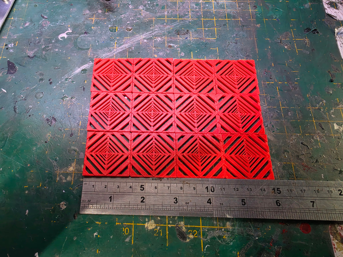 1/18 Scale Tuff Tile Flooring for Dioramas (RED)