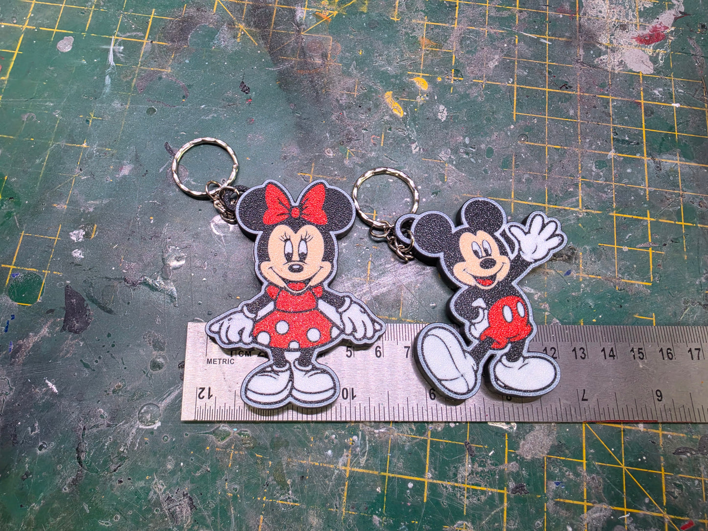 Minnie & Mickey Mouse Pair Keyrings