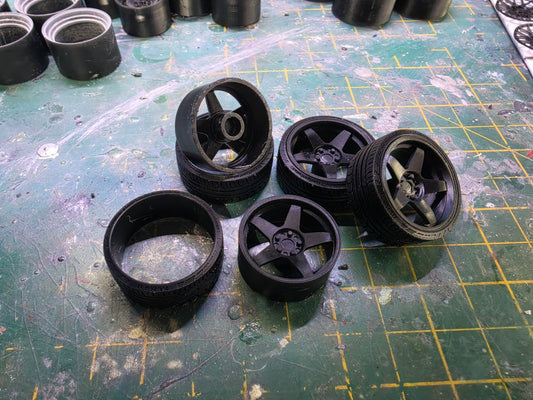 1.18 33mm Rota GTR WHEELS with LOW PROFILE Continental Tyres