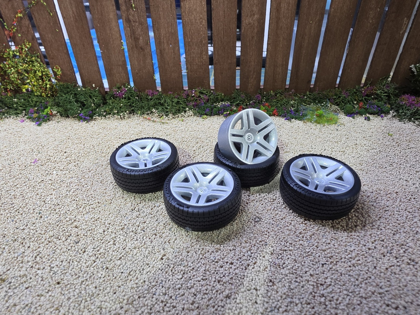 1/18 Scale VW LONGBEACH 3d Printed Wheels & Tyre ONLY Pre-painted