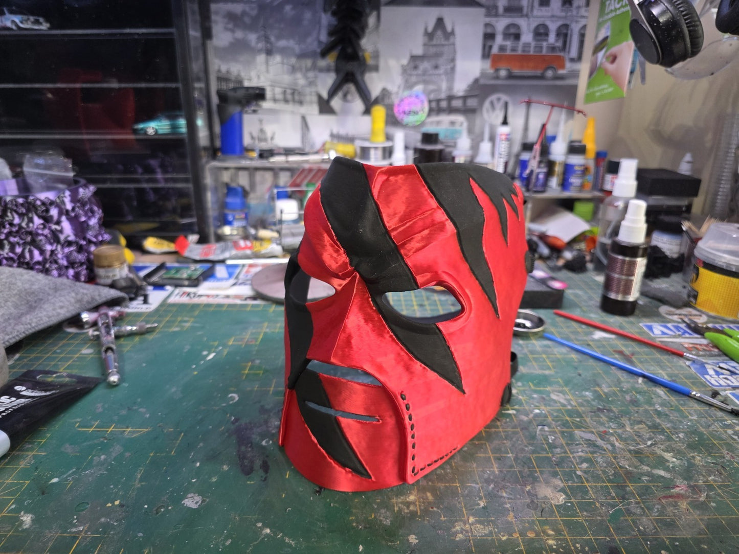3D PRINTED WWE Kane Mask Wrestling WWF