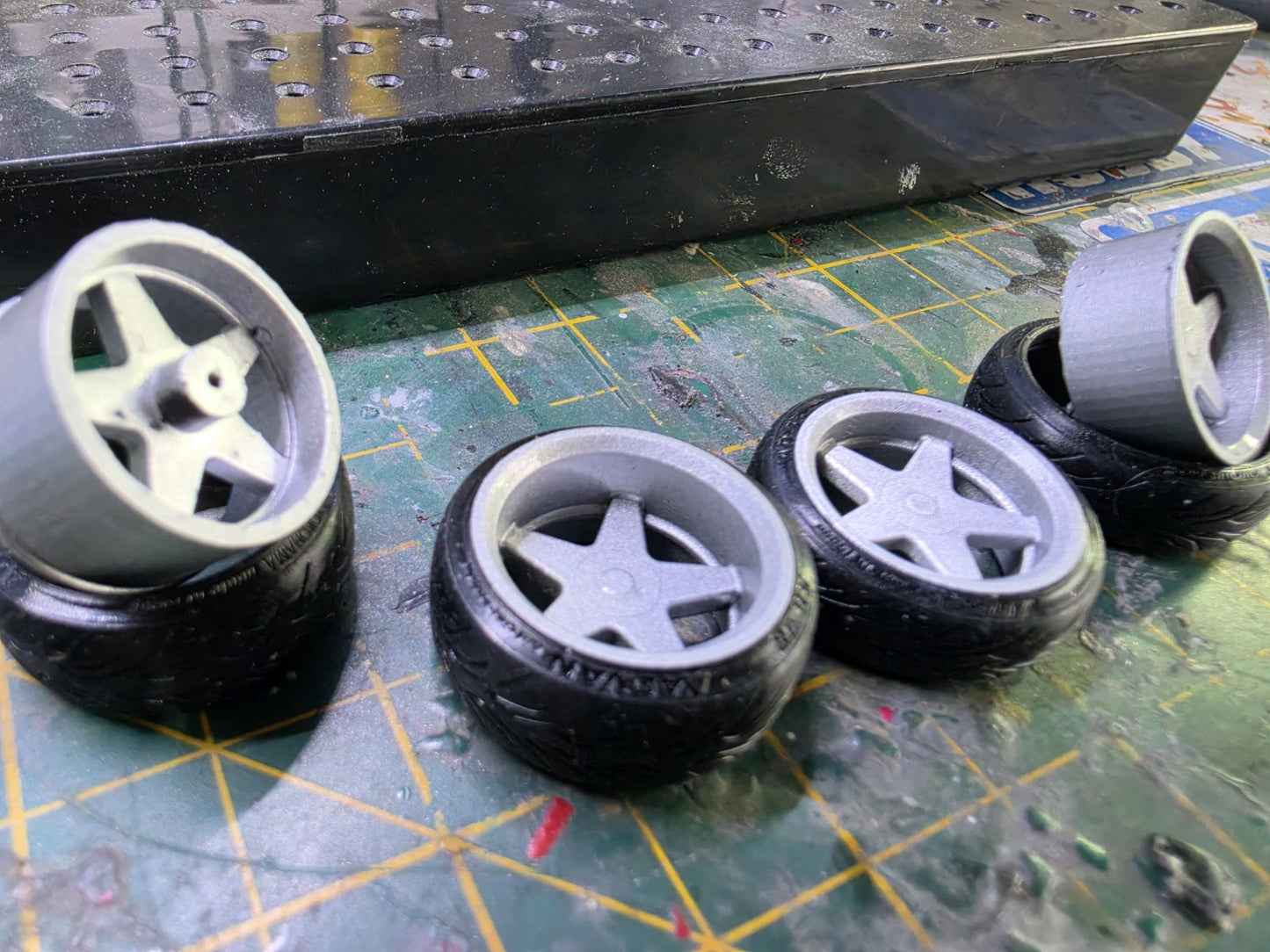 1/24 Scale BROCK B1 3d Printed Wheels & RUBBER Tyres