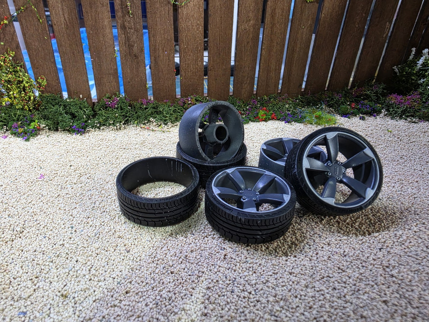 1/18 Scale Audi TTRS 3d Printed Wheels & Tyres ONLY Pre-painted