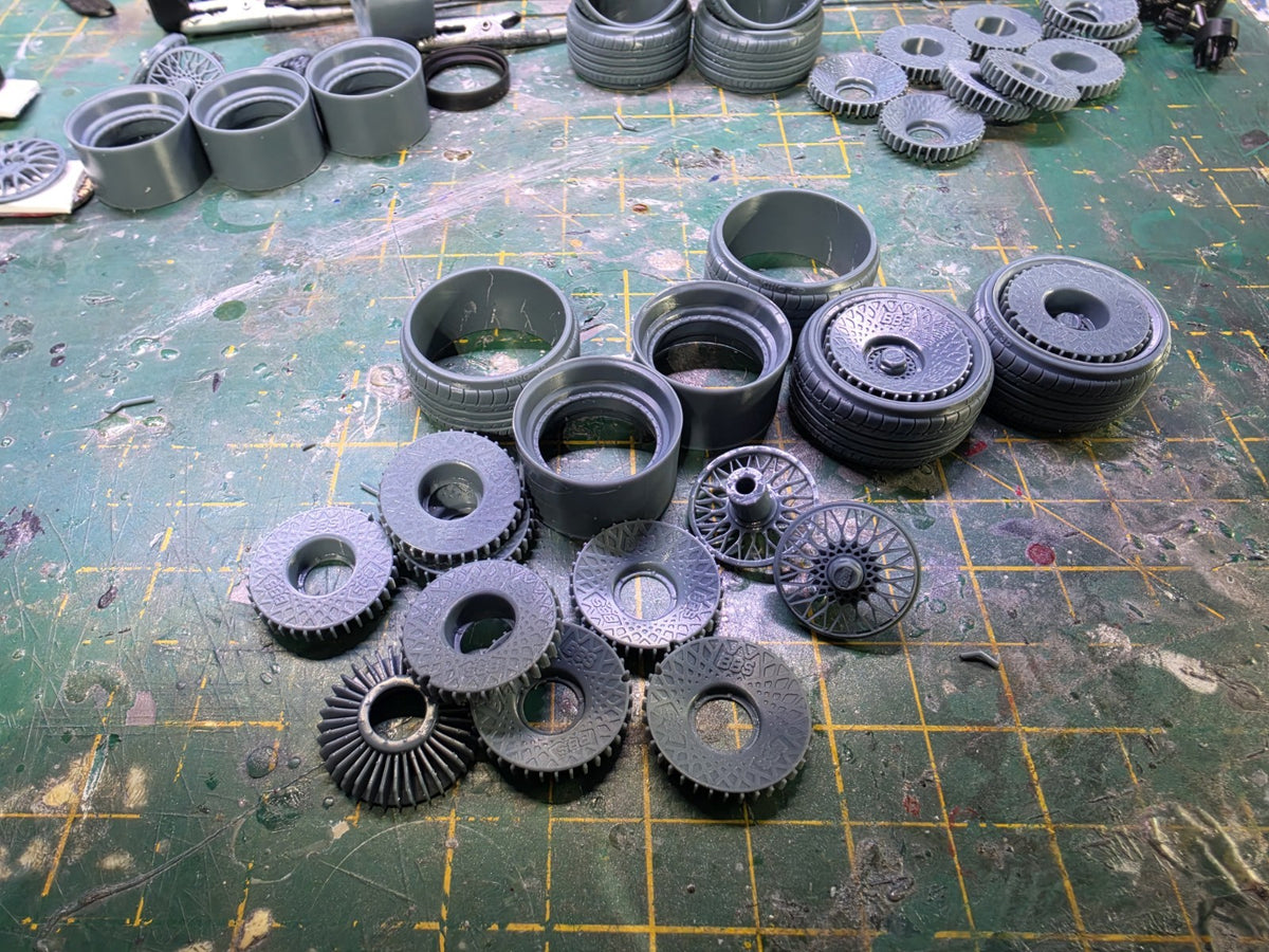 1/18 scale 17" BBS RS Wheels with Resin Tyres 6/3mm hub TURBO FANS