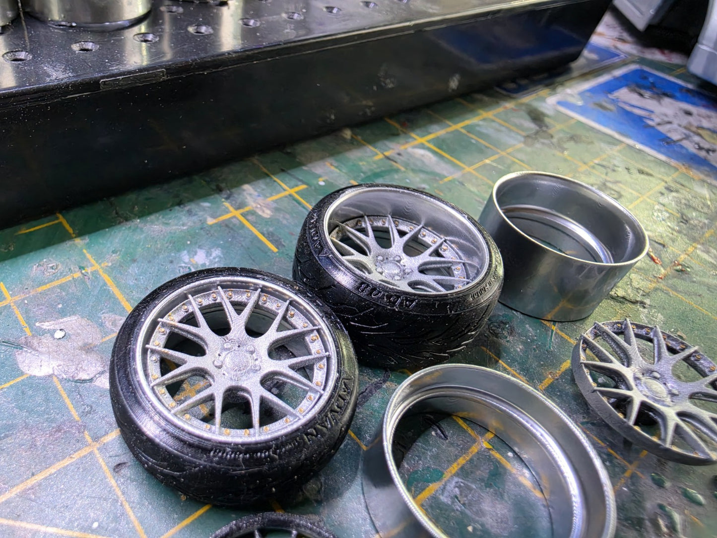 1/24 Scale BBS CHR2 3d Printed Wheels & RUBBER Tyres