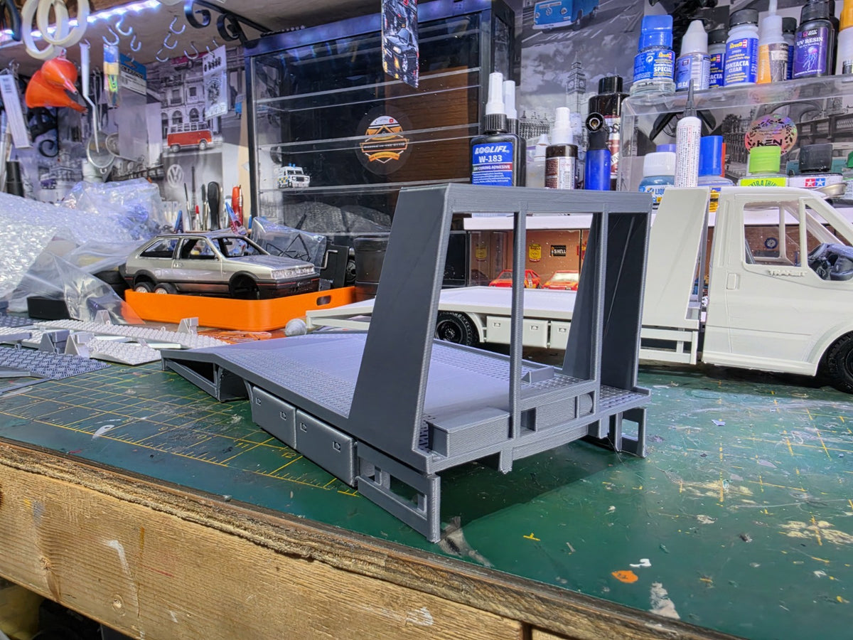 1/18 Scale Beavertail 3D PRINTED ford transit recovery bed ONLY Lorry Flat bed
