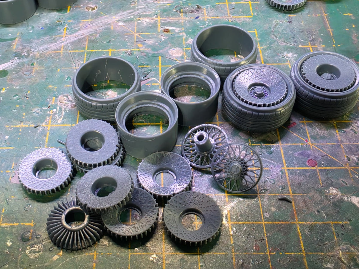 1/18 scale 17" BBS RS Wheels with Resin Tyres 6/3mm hub TURBO FANS