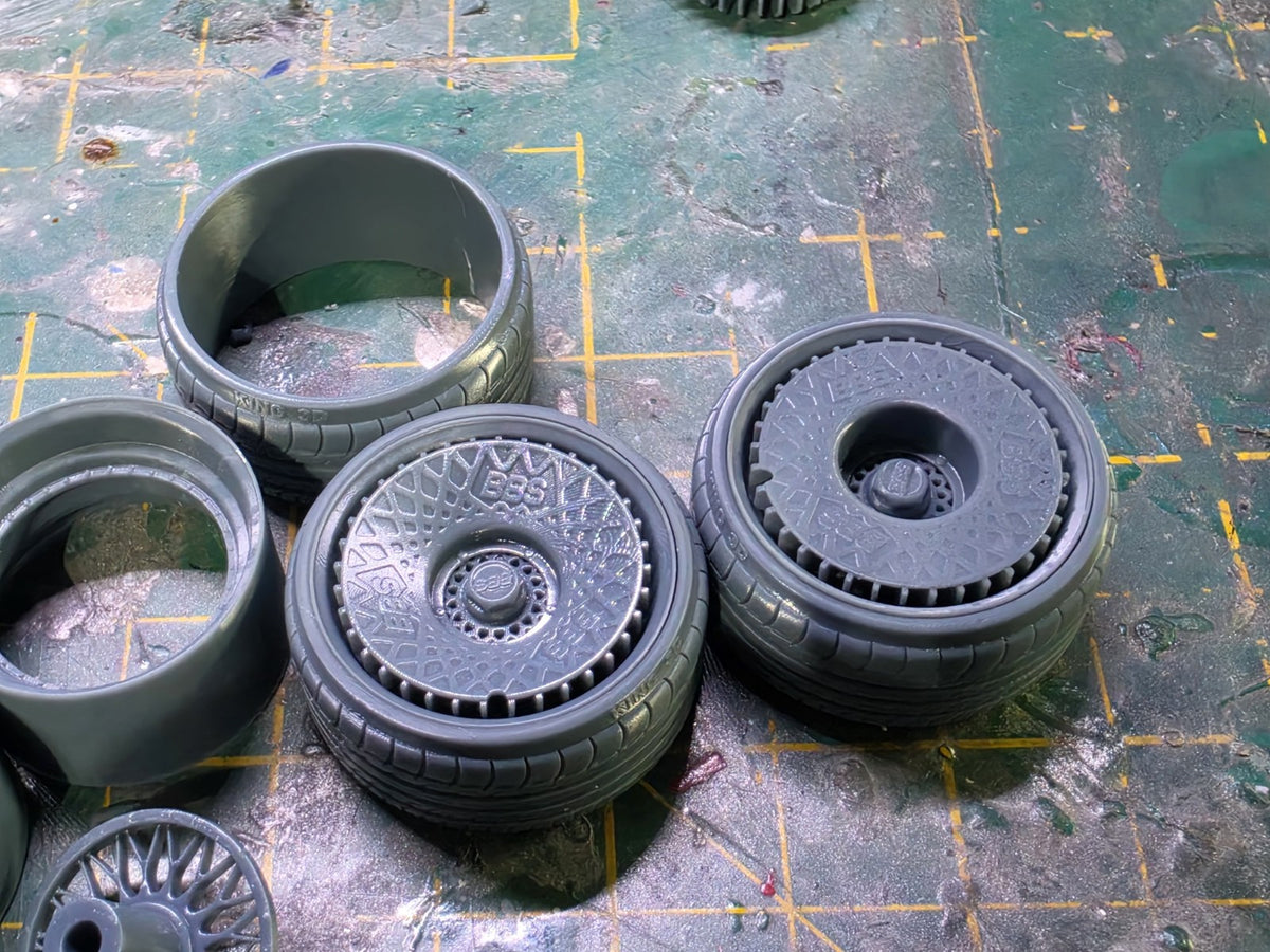 1/18 scale 17" BBS RS Wheels with Resin Tyres 6/3mm hub TURBO FANS