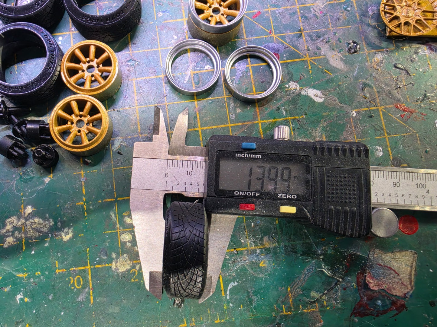1/18 Scale WATANABE RS 3d Printed Wheels And RESIN Toyo Tyres PRE-PAINTED GOLD
