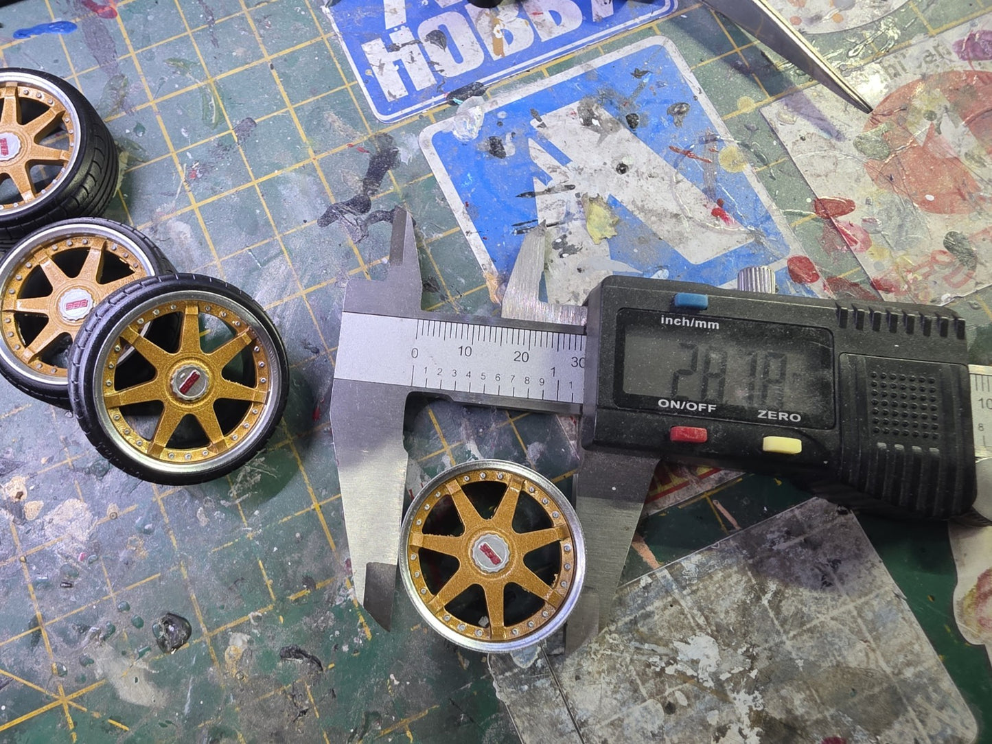1/18 Scale BBS RT700 3d Printed Wheels & Tyres PRE PAINTED