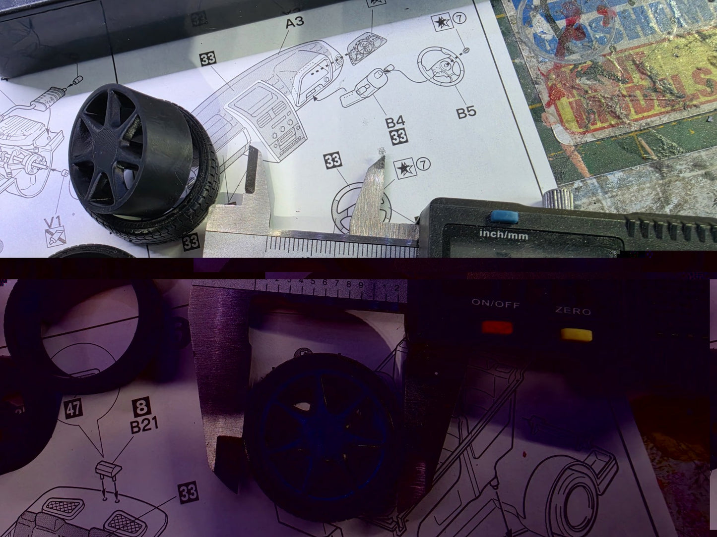 1/18 Scale Ford RS7 3d Printed Wheels & RESIN Tyres ONLY with Waterslide decals