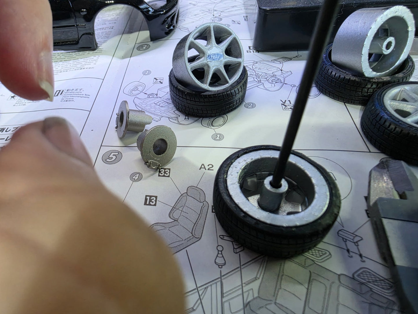 1/18 Scale Ford RS7 3d Printed Wheels & RESIN Tyres ONLY Pre-painted SILVER