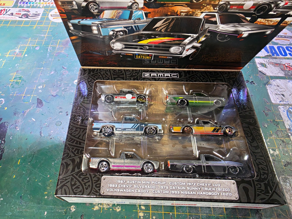Hot Wheels ZAMAC 6-Pack 1:64 Diecast Metal Pickup Trucks Set HRX57