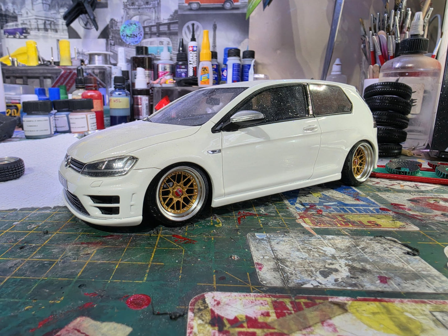 1/18 BBS RS2 Pre-painted Gold with Tyres RESIN DIECAST MODEL ***SALE ITEM***