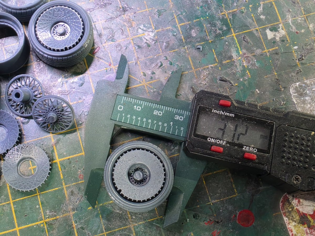 1/18 scale 17" BBS RS Wheels with Resin Tyres 6/3mm hub TURBO FANS
