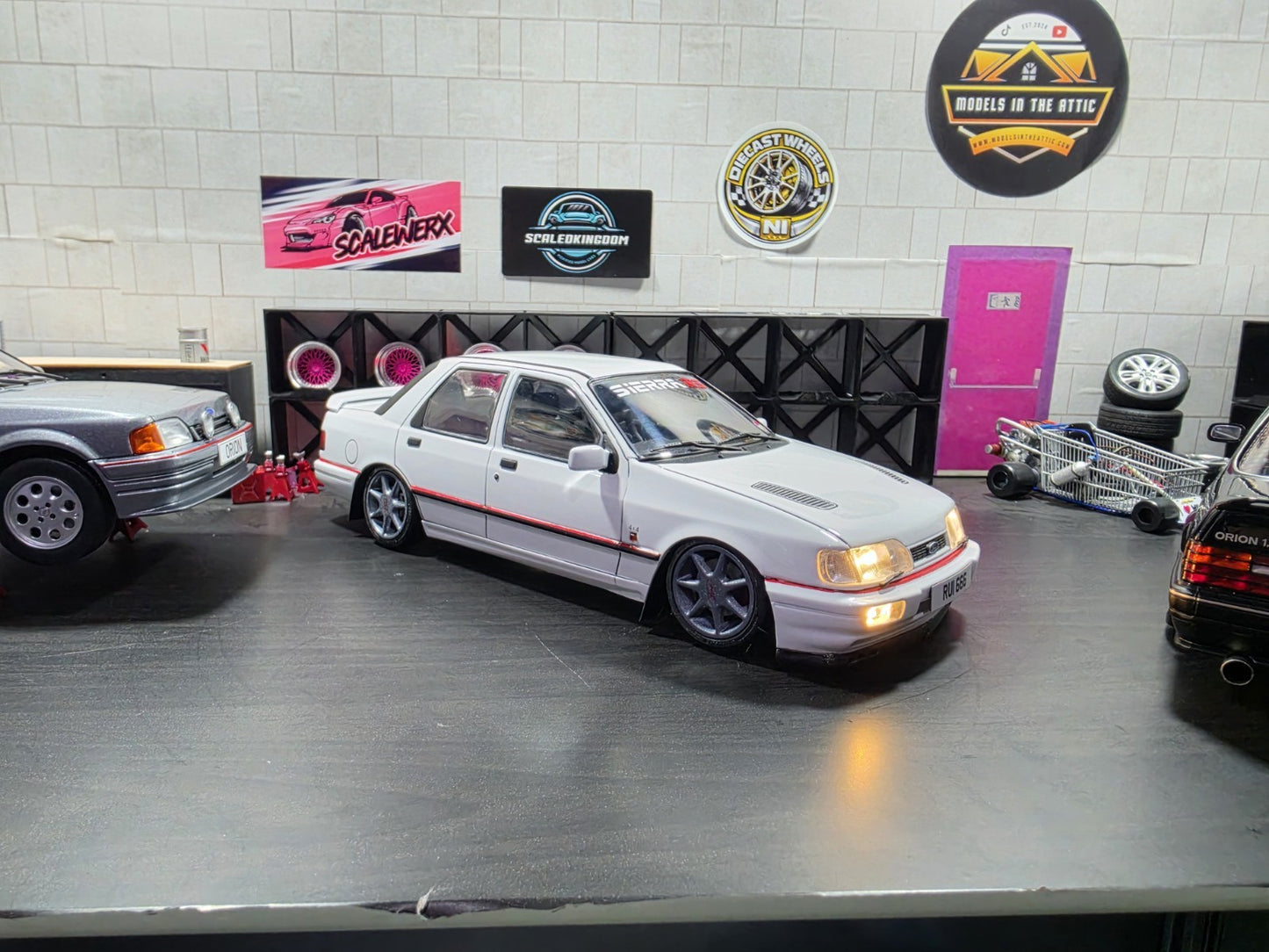 1/18 Scale Ford RS7 3d Printed Wheels & RESIN Tyres ONLY Pre-painted Grey