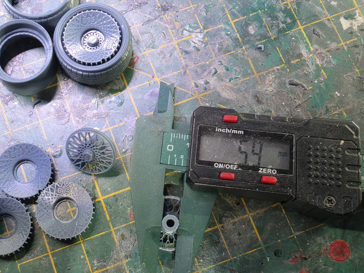 1/18 scale 17" BBS RS Wheels with Resin Tyres 6/3mm hub TURBO FANS