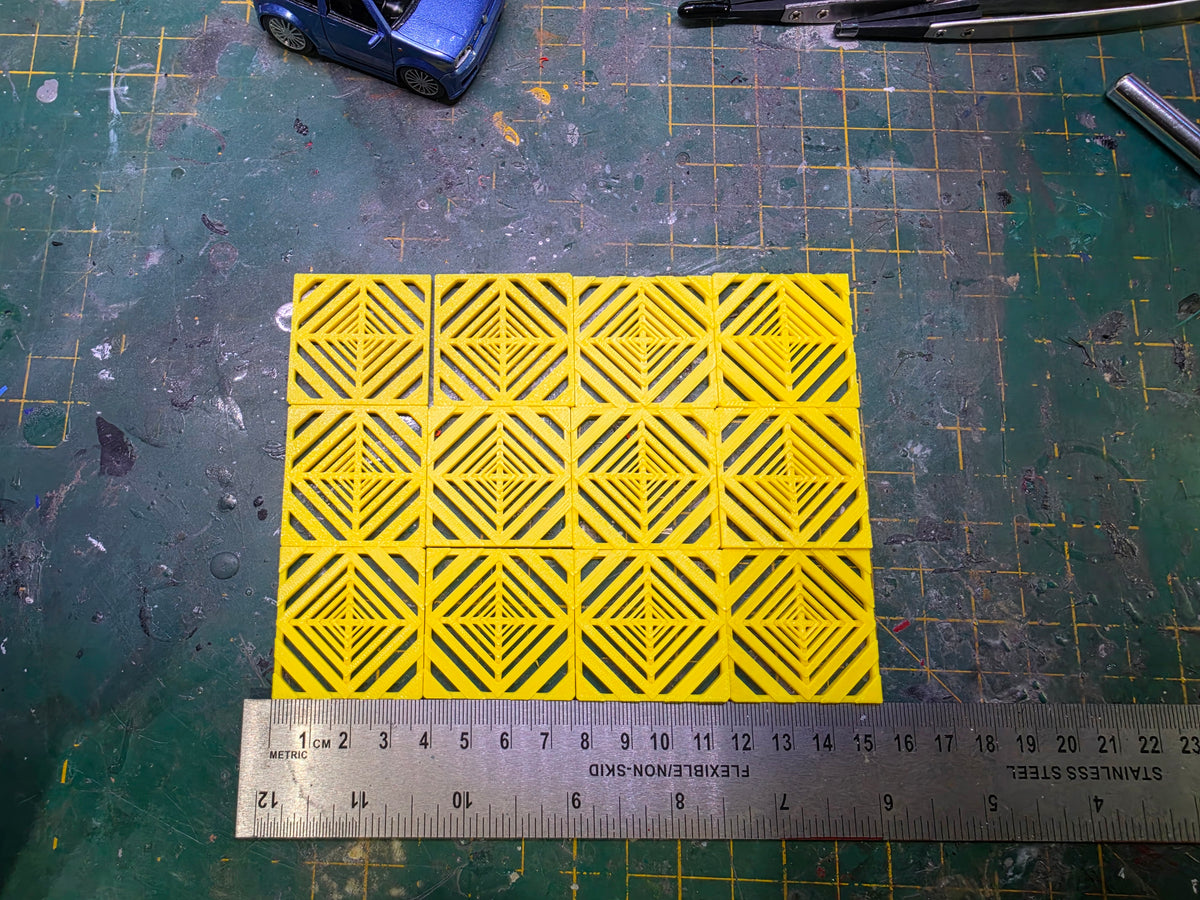 1/18 Scale Tuff Tile Flooring for Dioramas (YELLOW)