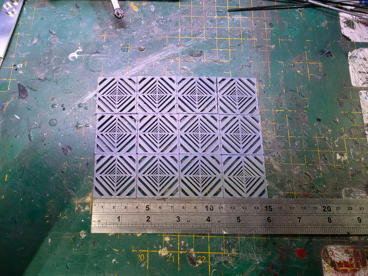 1/18 Scale Tuff Tile Flooring for Dioramas (SILVER)