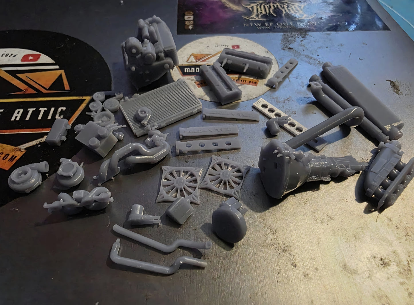 1/24 Honda F20C Turbo Engine with Gearbox