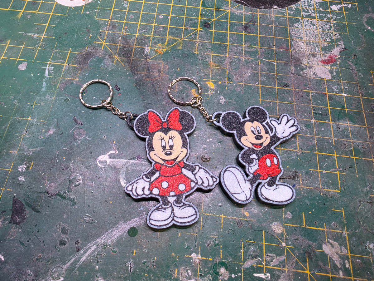 Minnie & Mickey Mouse Pair Keyrings
