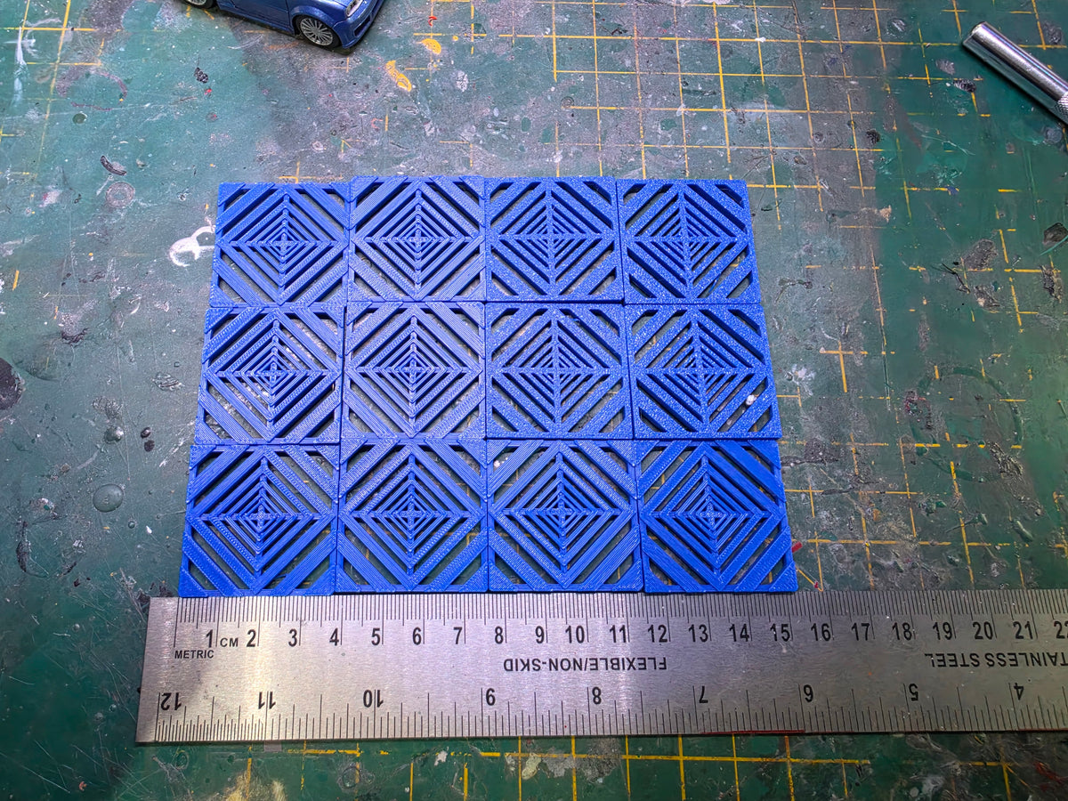1/18 Scale Tuff Tile Flooring for Dioramas (BLUE)