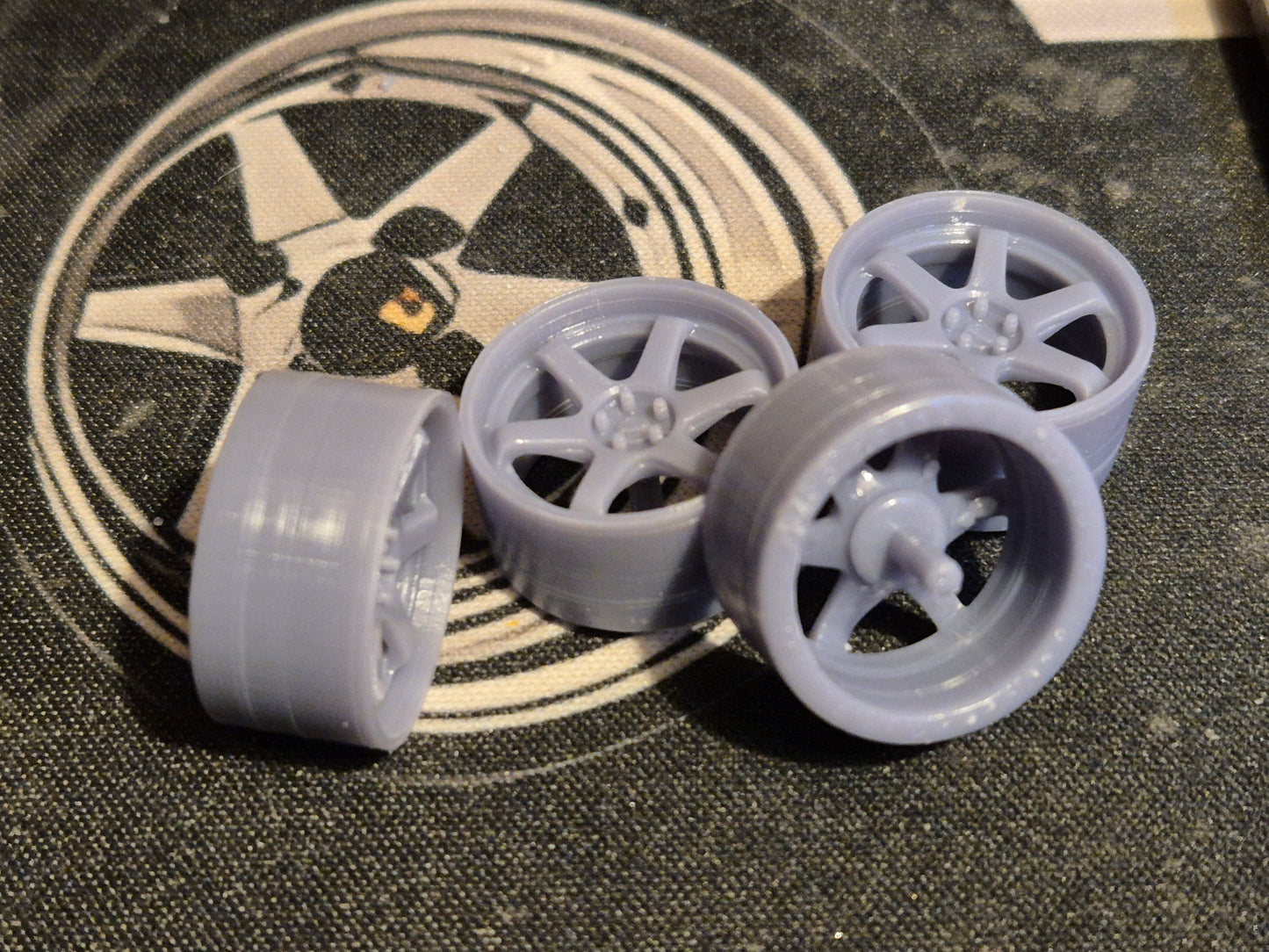 1.24 Volk TE37 with Tamiya fittings (No Tyres)