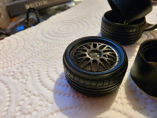 1/18 Scale BBS E88 3d Printed Wheels & RESIN Tyres