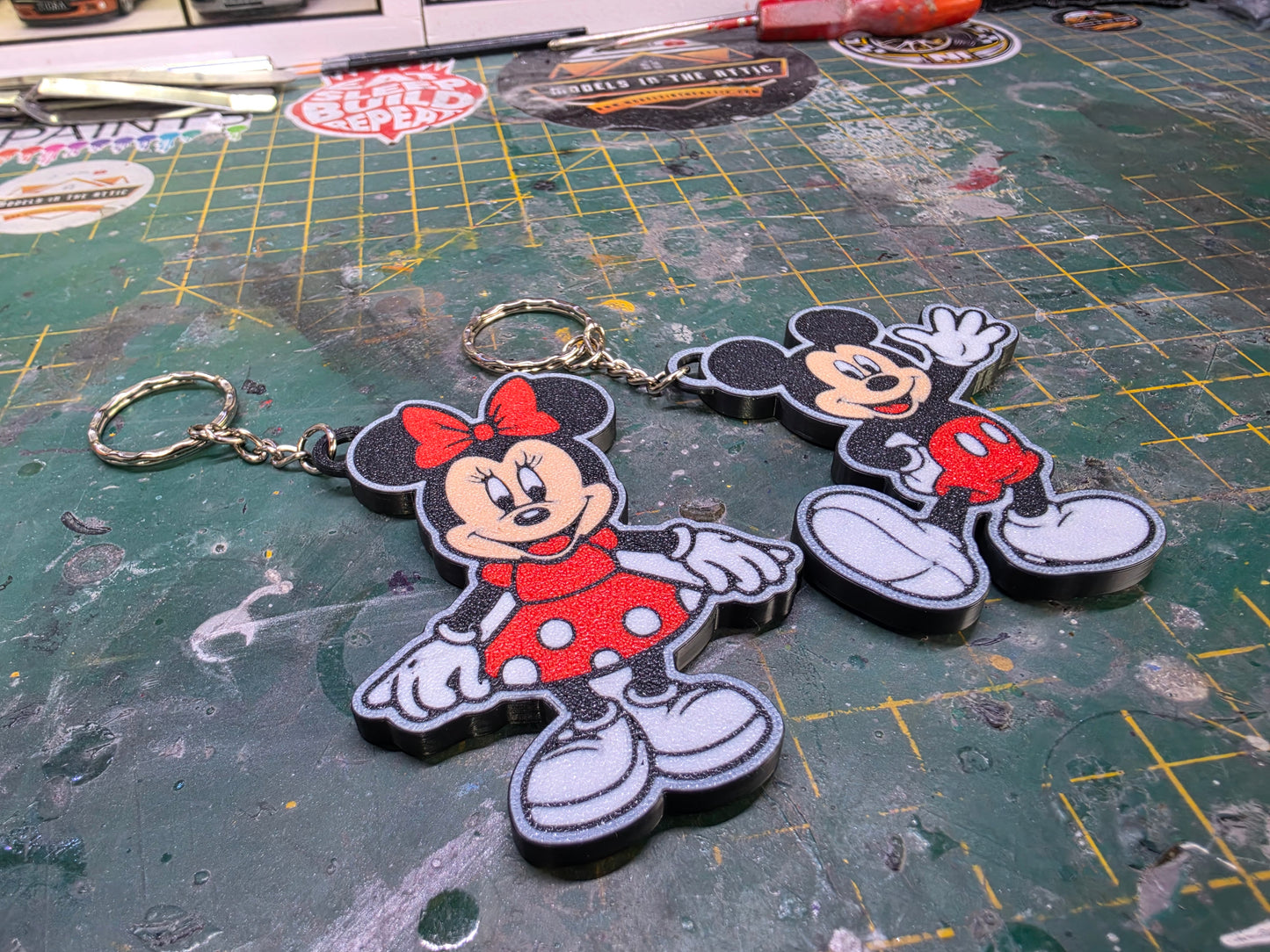 Minnie & Mickey Mouse Pair Keyrings