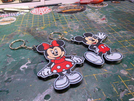 Minnie & Mickey Mouse Pair Keyrings
