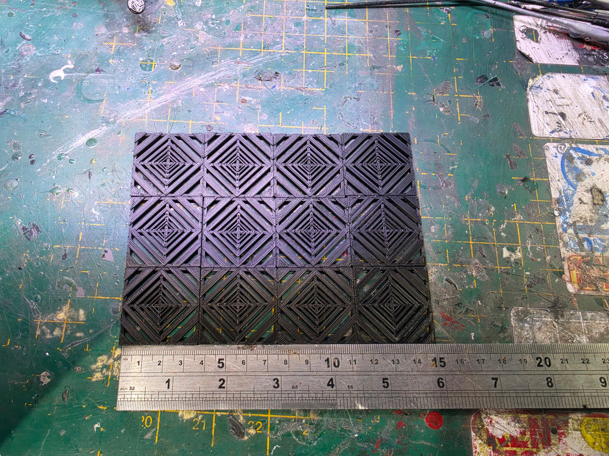 1/18 Scale Tuff Tile Flooring for Dioramas (BLACK)