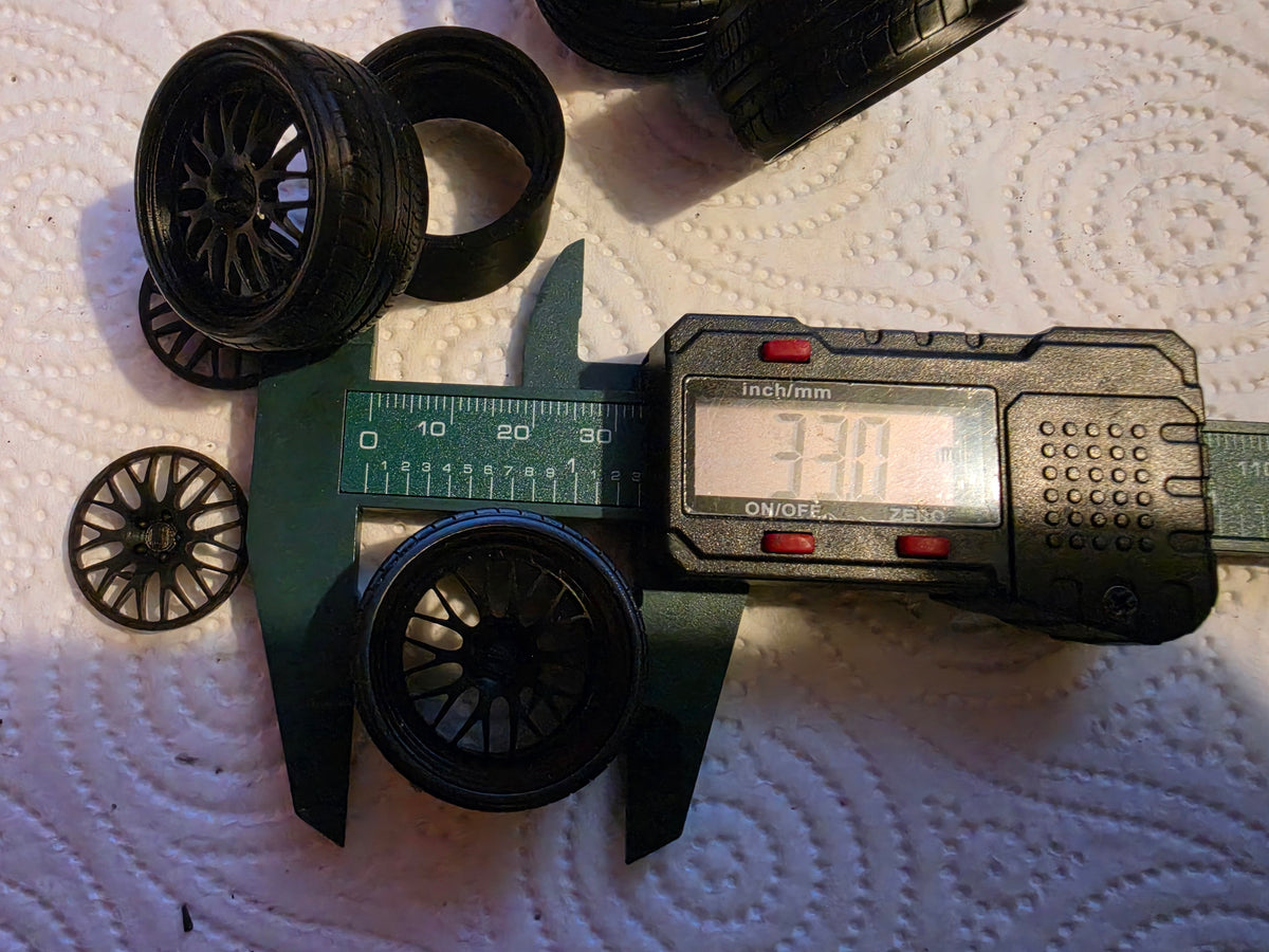 1/18 Scale BBS E88 3d Printed Wheels & RESIN Tyres