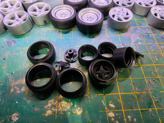 1/24 Work Equip 01 Wheels and Resin Tyres