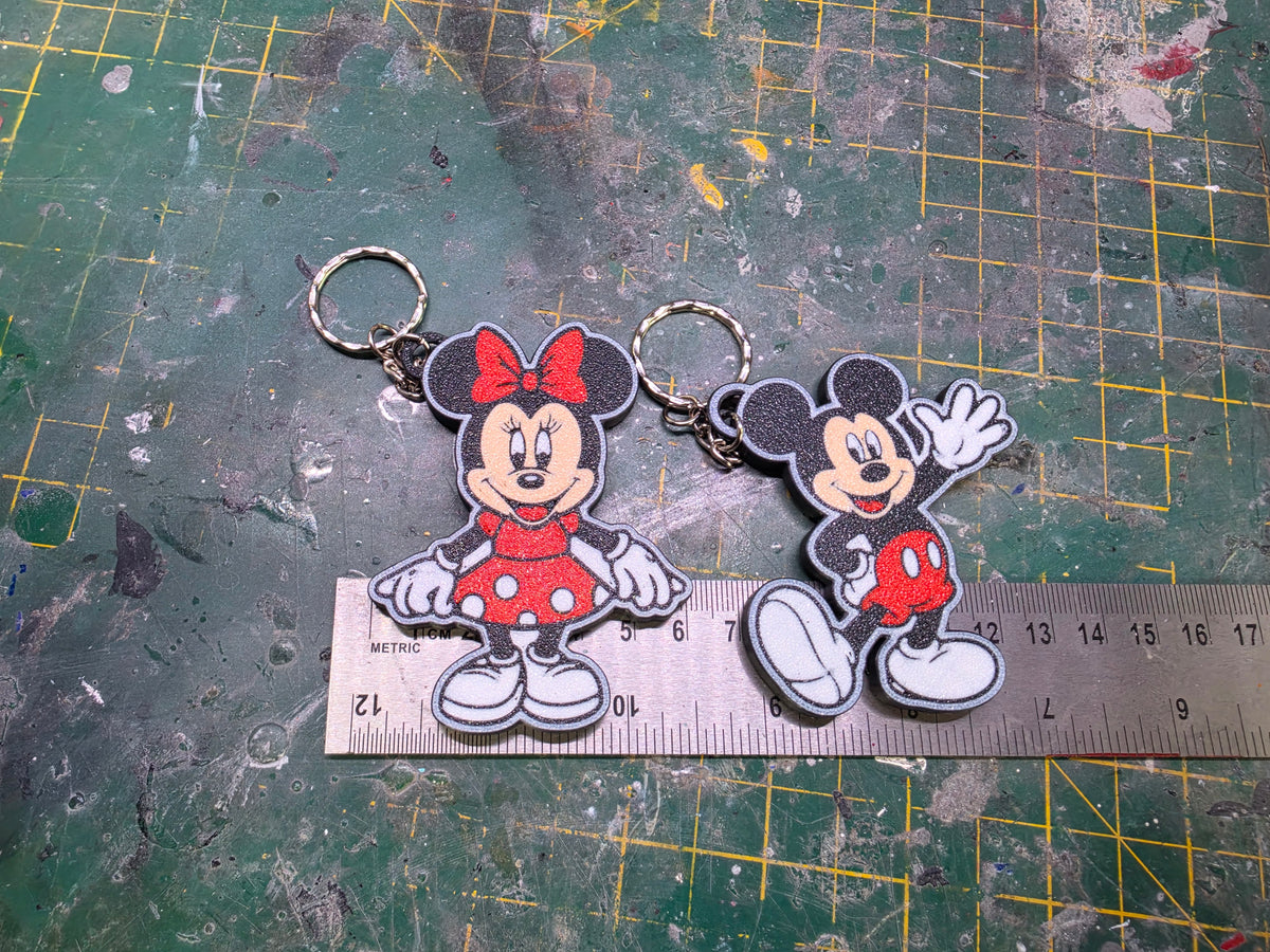 Minnie & Mickey Mouse Pair Keyrings
